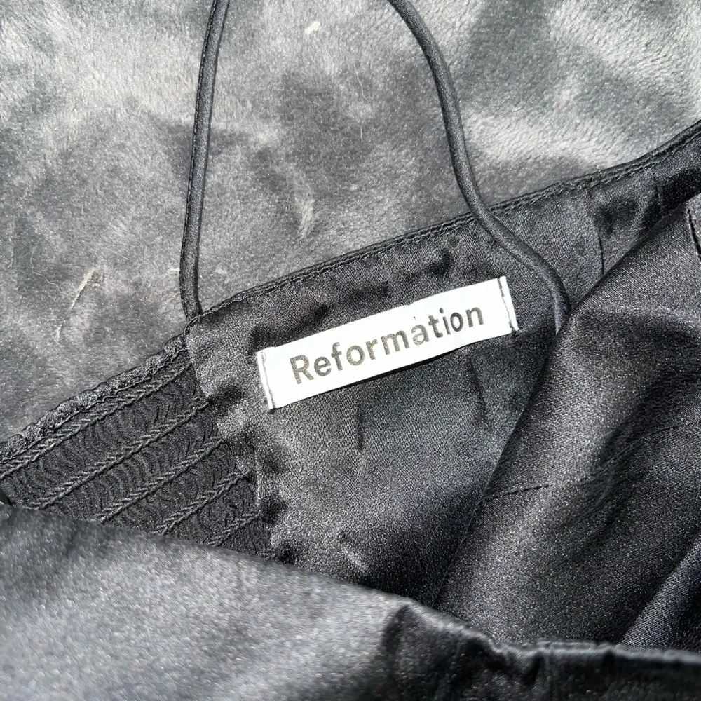 Reformation Marguerite Silk Dress in Black Size 2 - Picture 14 of 15